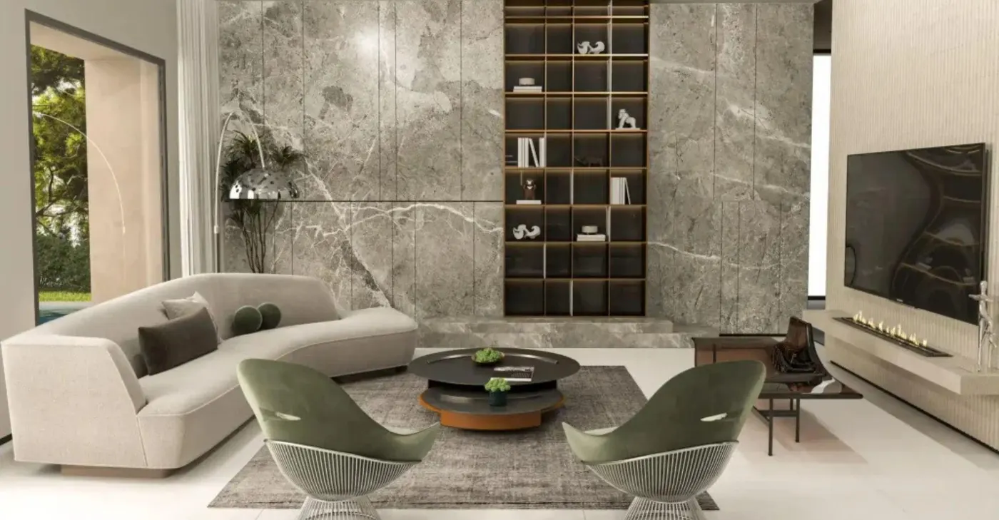 نمای داخلی نشیمن یکی از ویلاهای پروژه آلبا ویلاز (Alba Villas) در زکریاکوی