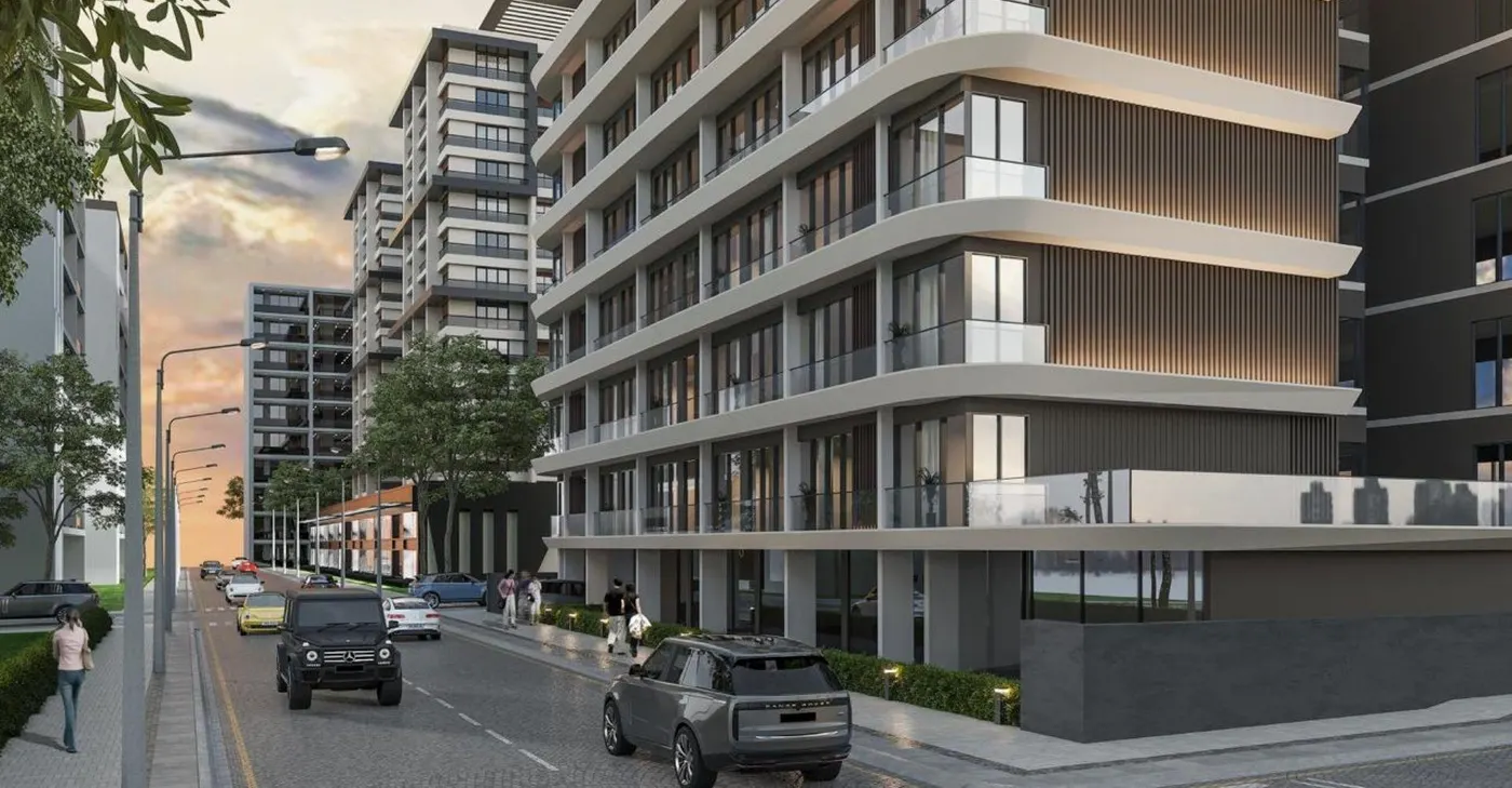نمای خیابانی پروژه Galleria Park Residence در منطقه کاغیت‌خانه استانبول (تصویر طراحی)