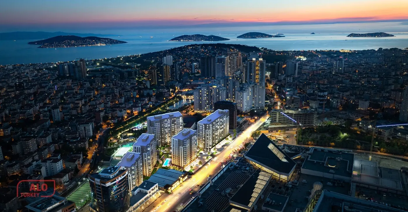 Aerial view of Maltepe and the Princes' Islands on the Asian side of Istanbul; the Özak Dragos project is in this area