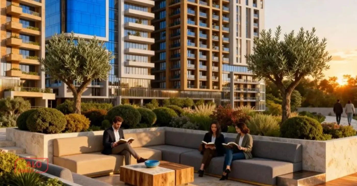 Rendering of the RAMS Park House project in Maslak; new complexes usually have green space and shared amenities